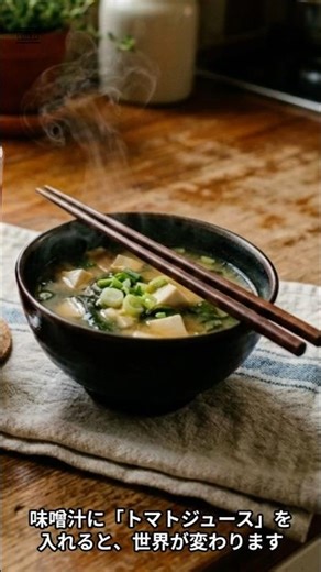 Red miso soup + tomatoes = the ultimate "sour and delicious" miso soup that can be made in 1 minute.