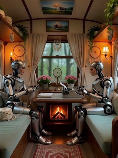 insane and crazy fituristic train ride of humanoid robots #ai #brainrot #cosy #robots
