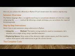 How to Join Sentences in a List with _ in Python