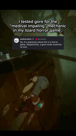kenneth • that lizard horror dev on Instagram: "If this makes it in I’ll add a “gore” toggle for sure. But just wanted to try it out. Unfortunately no stone goes unturned when testing"