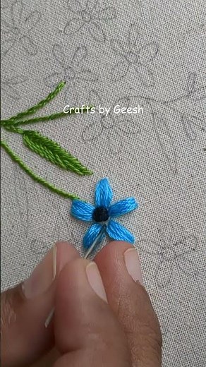 Forget me not flowers Hand embroidery Lesson - Loop stitch - french knot stitch