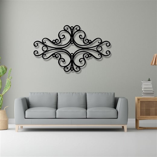 Ornate Scroll Metal Wall Art, Elegant Black Wall Decor, Classic Vintage Home Accent Gift - Etsy