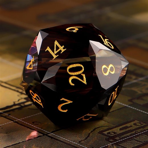 Mulberry Aurora Glass Dnd Dice Set: Star Faceted Multi-faceted Prism Gemstone D20 - Etsy