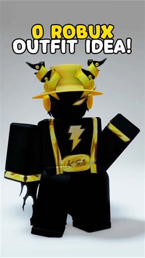 0 Robux Outfit Idea! Free Black & Yellow Avatar Items! #roblox #shorts