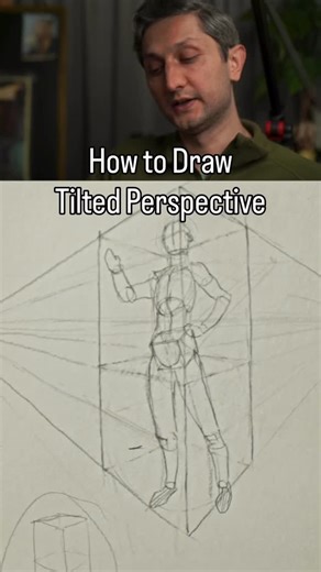 4.1K views | How to draw tilted perspective. Based on the initial horizon line and vanishing points, we should be able to draw forms in other angles. Follow for daily art fundamental reels. #artschool #arteducation #howtodraw #figuredrawing #artfundamentals #artclasses | Fundamentalist.Art | Facebook