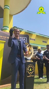 The moment the FIFA Club World Cup Trophy was unveiled at the Mamelodi Sundowns’ base in Pretoria Mamelodi Sundowns FC will be one of four African clubs to play at the 32 club competition this summer in USA #TakeItToTheWorld #FIFACWC | Clive Kyazze