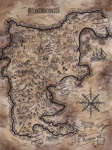 Fantasy Map Drawing || Procreate Linework Timelapse