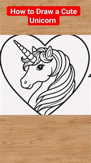 How to Draw a Cute Unicorn in a Heart ❤️ | Easy Coloring for Kids #shorts