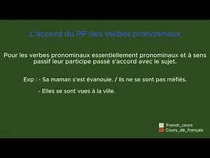 L'accord du participe passé des verbes pronominaux.