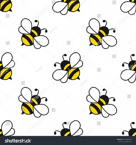 Seamless Pattern Flying Bees Vector Cartoon Stock Vector (Royalty Free) 1936828435 | Shutterstock