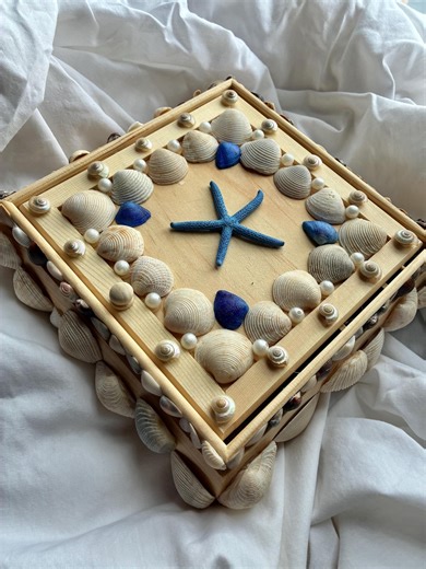 Ocean Treasure Jewlery Box - Real Shell Coastal Keepsake - Etsy