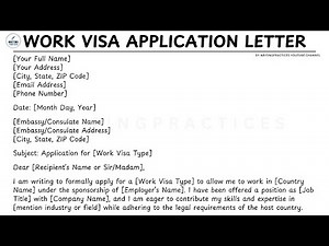 How To Write A Work Visa Application Letter Step by Step Guide | Writing Practices