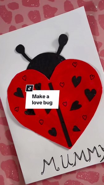 DIY Cute Kids Valentine’s Day Craft: Ladybug Heart Card Tutorial