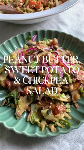 This autumnal salad is one I've been making on repeat recently. It's full of goodness but it's really the dressing, with soy, sesame & peanut butter, that brings the whole thing together. This is a good one to prep ahead as you can get all the ingredients sliced and prepped (add lemon to the apple to stop it going brown) and then dress at the last minute. Serves 2 generously, perhaps even 3 1 large head of romaine/cos lettuce 1 large sweet potato (or two smaller) Pink pickled onions - see below 