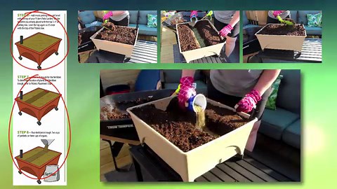 CITY PICKERS 24.5 in. x 20.5 in. Patio Raised Garden Bed Grow Box Kit with Watering System and Casters in Terra Cotta 2340D