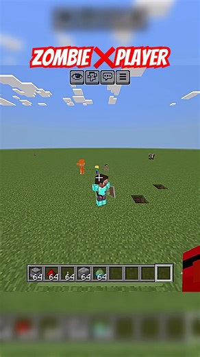Zombie ❌ Player In Minecraft #minecraft#gaming#tutorial#builds#shorts#shortfeed