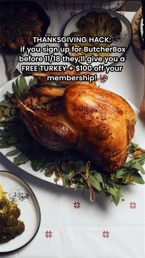 We're giving a FREE 10-14 lb turkey in your first box $100 off when you sign up for ButcherBox today. | ButcherBox
