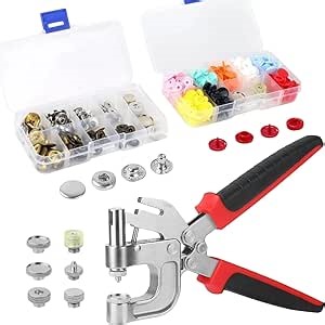 Plastic Snaps and Tool Set, 8 Colors 192 PCS T5 Plastic Snaps for Fabric & 2 Colors 80 PCS 15 MM Metal Snap Fasteners Leather Press Studs with 6 Tool for Fabric, Sewing & Crafting