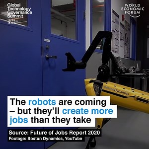 The rise of the robots... is actually good news for us humans. 📕 Read the Future of Jobs report here: https://bit.ly/2HqHzUp #GTGS21 | World Economic Forum
