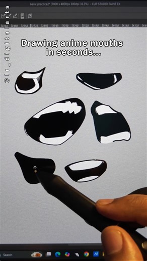 Drawing Anime Mouths is EASY (Watch This) 👀✨ #digitalart #shorts #drawing #art #digitaldrawing