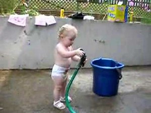 Riley with Diaper and Water Hose