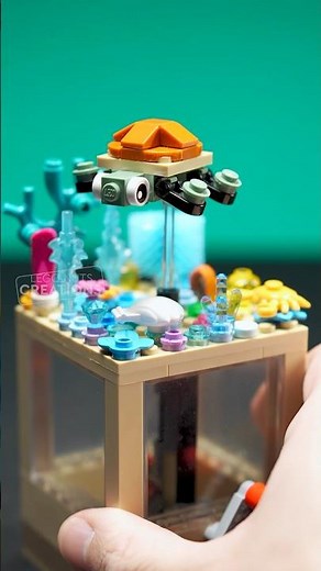 How to build a moving LEGO sea turtle diorama, with instructions! #lego #moc #legomoc #shorts