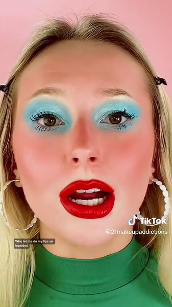 Clown Filter Makeup Challenge: Bright Blue Eyeshadow