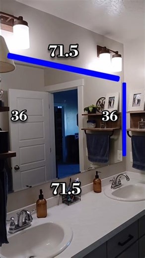 No Power Tools Needed Vanity Mirror Frame #diy #makeover #beforeandafter #bathroom