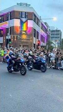Motor bikes revving loudly for the start of the Sydney Mardi Gras parade