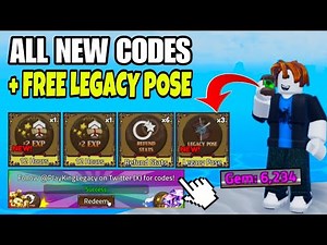 ALL NEW WORKING CODES + FREE LEGACY POSE IN ROBLOX KING LEGACY!