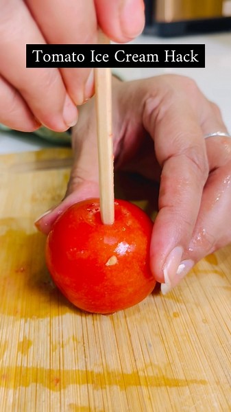 Tomato ice cream hack #frozone #tomato #icecream #kitchenhacks #summer #special #kidsfood #trending