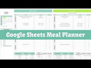Weekly Meal Planner in Google Sheets — Recipes, Grocery Lists & Custom Meal Plans