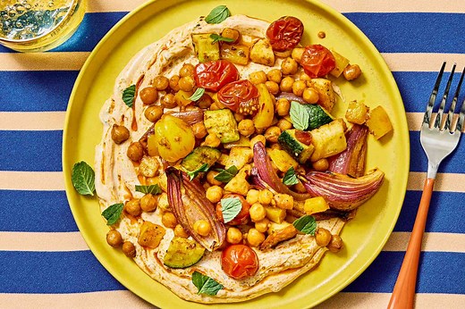 Roasted Veggies with Halloumi & Chickpeas: Your New Favorite High-Protein Dinner