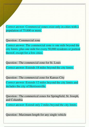 Class E driver's License MO Questions and Answers Graded A
