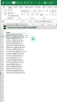Easily extract and transform text with FLASHFILL in Excel #shorts