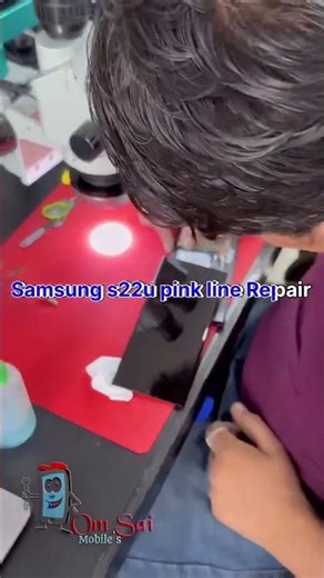 Samsung s22u update line isue solve by om Sai mobiles #iphone #displayproblem #displaylightsolution