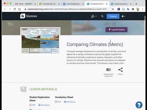 Comparing Climates Gizmo