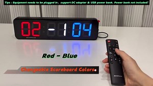 15.2" Large Digital LED Scoreboard Electronic Score Keeper Clock, Variable LED Color, Timer Clock, Countdown/up, for Corn Hole/Ping Pong/Table Tennis Sports, Indoor & Outdoor Games