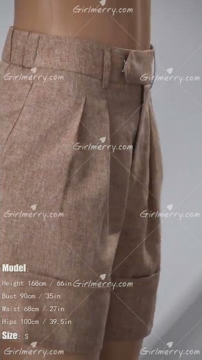 Summer new stylish simple pocket high waist zip-up inelastic loose casual shorts FA001015