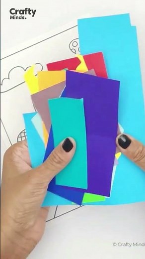 #Shorts | Landscape Paper Collage | Make Easy Paper Collage | Crafty Minds