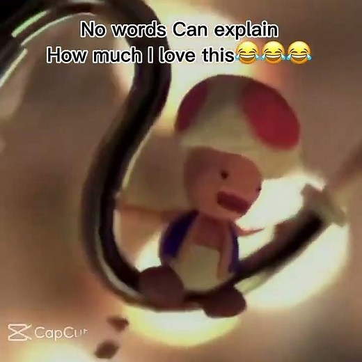 Toad screaming on top of the chandelier