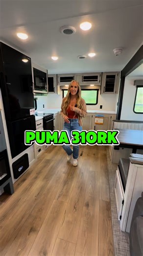 Meet the 2026 Puma 310RK. Rear kitchen layout with tons of counter space. Spacious living area with theater seating and an entertainment center. Private front bedroom for a restful retreat. Plenty of storage throughout for extended trips. Residential touches make every journey feel like home. The Puma 310RK combines comfort, function, and value for today’s traveler. #travel #camping #rvlifestyle #rvlife #rv #rvdealership #rvlivingfulltime | Unlimited RV