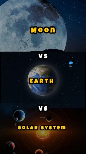 Solar system vs Earth 🌎 vs Moon 🌝! #earth #universe #moon #sun #science