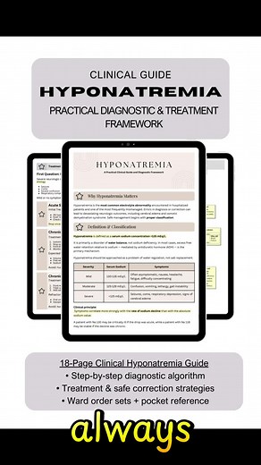 Med school teaches you what things are. Rotations expect you to know what to order. So I made myself a system. Ward order sets pocket quick guide — the stuff I wish I had as an intern. Full guide in bio 🤍 #medstudent #medtok #hyponatremia #studytok #paschool
