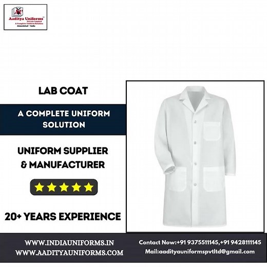 Lab Coat Available At Aaditya Uniforms