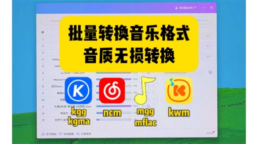 批量转换音乐格式，音质无损转换