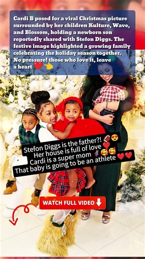 Cardi B's Christmas Family Photo Sparks Joy! ❤️ Newborn Son Rumored With Stefon Diggs! 🎄