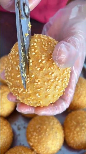 Crispy Hollow Sesame Balls Recipe | Street-Food Snack #SesameBalls #Foodie