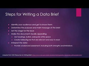 Writing Data Briefs