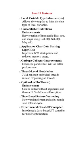 Java 10 features | java interview question #corejava #coding #javainterview #education #shorts